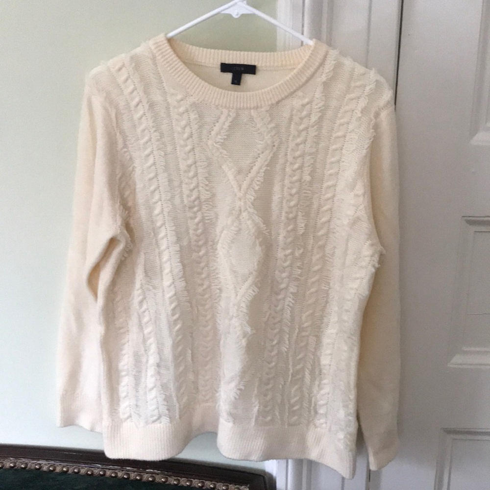 JCrew Merino wool sweater with fringe detail